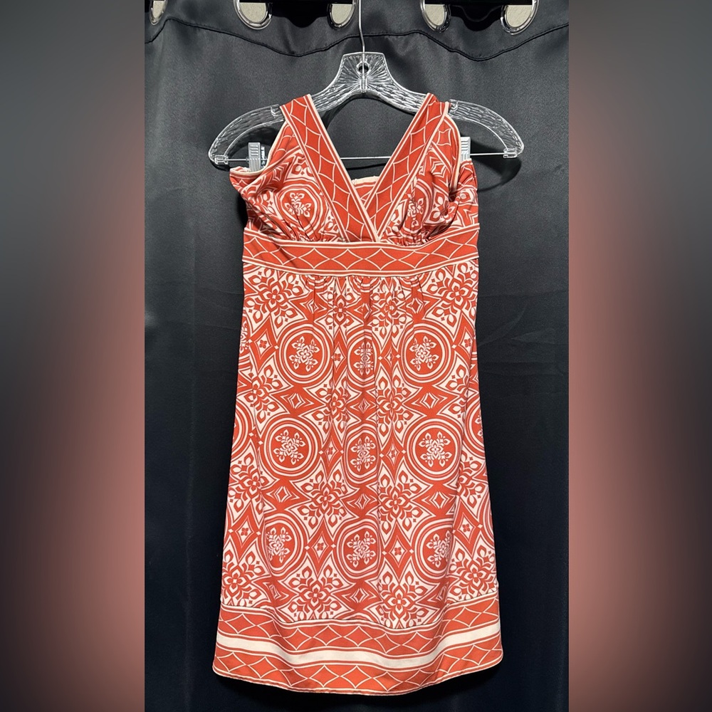 Elegant Orange Patterned Dress